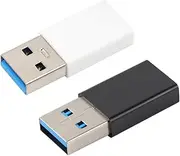OSOLADY 2PCS USB C Adapter Male to Female Converter for Smartphones Tablets High Speed Data Transfer Up to Durable Abs Design Compatible with USB Peripherals Black White