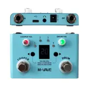 M-VAVE 2 in 1 Guitar Drum Looper Effect Pedal 30 Drums 11mins Loop Recording