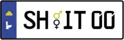 Toilet Sign "Shit" Unisex Number Plate