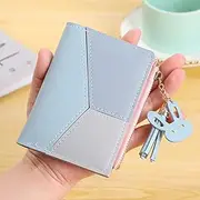 [Generic] Daseeme Women Short Wallet PU Splicing Zipper Tassel Card Holder Purse Trendy Fashion Wallet