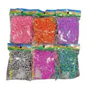 3600 ( 6x600) New TIE DYE Colors Refill Rubber Bands w/S Clips For Loom Kits