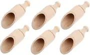 AUTSUPPL 6 Pack Wooden Salt Spoons Measuring Spoons Set Tea Scoops for Kitchen Portable Salt Scoop Wooden Spoon for Salt Sugar Seasoning for Home Commercial Use