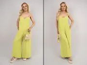 iKrush Neck Wide Leg Sleeveless Jumpsuit With Strap Detail Beach Summer