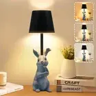 Dimmable Rabbit Table Lamp with Touch Control and USB-C Charging (Black)