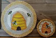 BUMBLEBEE Beehive Coaster/Trivet/Candle Mat 100% Natural Jute Fiber 5" & 10"