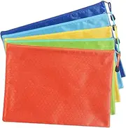 5Pcs Waterproof Zipper File Bags, A4 Football Pattern Thickened Office Document Bags Students Files Category Bag