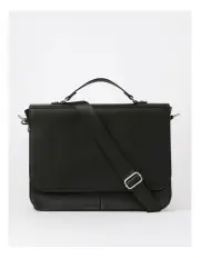 [Blaq] Luxe Pebbled PU Messenger Bag in Black