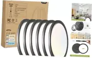 6PACK LED Flush Mount Ceiling Light - 3CCT Selectable 3000K 7.5Inch-6pack Black