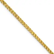 2.5mm, 14k Yellow Gold D/C Hollow Wheat Chain Necklace