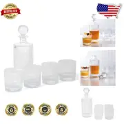 High-Quality Bayville Whiskey Decanter and 4 DOF Glasses - Dishwasher Safe