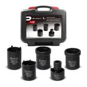 Powerbuilt Spindle Nut Socket Tool Kit 5 Piece Remove Spindle Nuts Various