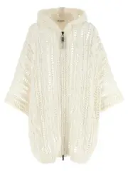 [Brunello Cucinelli] Brunello Cucinelli-Cable & Mesh Maglioni Bianco-Donna S