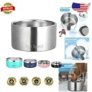 200oz Large Stainless Steel Dog Bowl with Non-Slip Rubber Base - Silver