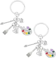 GAROZATION 2pcs Creative Art Keychain for Backpack Purse for Art Teachers Students and Creative Enthusiasts Souvenir for Paint Themed Parties