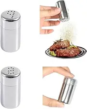 Mini Salt Shakers Small for On The Go 5 ml and Pepper Shakers,2Pcs Stainless Steel Shakers