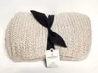 Chunky Knit Bordered Throw Blanket Cream - Hearth & Hand with Magnolia 50x60