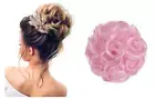Light Pink Elastic Wave Curly Hair Bun Scrunchy Hairpiece Ponytail Updo Extensio