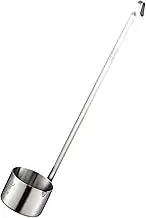 Professional Flat Bottom Spoon with Long Handle 25ml Pouring Measure Spoon Serving Ladle Sauce Spoon for Oil Kitchen Utensil Soup Stew Sauce
