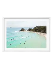 [Profile Australia] Australian Made Byron Beach Life Art Print A1 Frame in White