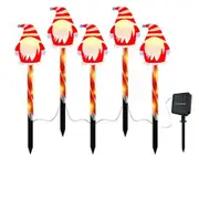 5 Pack LED Christmas Solar Power Ground Stake Outdoor Pathway Party Supply Waterproof Solar IP65 Christmas