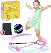 Flashing Jumping Ball, Flashing Rocking Ball, Sports Toy, Foldable Flash Jumping Ball, Ankle Jump Ball, Glow Pink, Jumping Ball, Fat Burning Game, Children, Adults, Toy A38