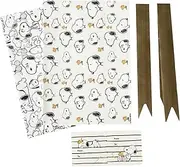 Grupo Erik Peanuts Snoopy Wrapping Paper Set, 2 Sheets 50 x 70 cm with Bows and Stickers, High-Quality Wrapping Paper for Birthday or Christmas, White