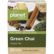 Planet Organic Green Chai Herbal Tea Bags 25 Pack