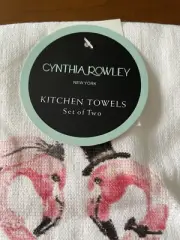 Wedding Flamingo Bride & Groom Cynthia Rowley Kitchen Towels. Set Of Two NWT.