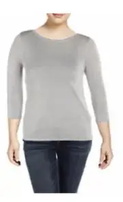 NWT Basler Women's Metallic Sparkle Pullover Top Silver Size 12 Ladies