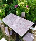 36"x24" Pink Rose Quartz Stone Coffee & Dining Table Crystal Mosaic Arts Decors