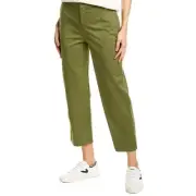 NWT Womens Size 8 NYDJ Olive Relaxed Crop Chino Pant in Olivine with Lift Tuck