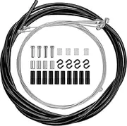Universal Bike Brake Cable Kit with 2.5m Housing Cable with Cable Wire Cap S-Hooks for MTB and Road Bike Black