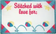 Embroidered quilt label for kids children to customize w/ your own text message