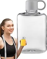 Xinhuju Flat Water Bottles for Travel - 360ml Flat Portable Purse Square Water Cup, Tritan Travel Pocket Water Bottle | Travel Flask Mug, Ideal for Outdoor Sports, Fitness, Camping