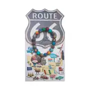 NEW JILZARAH Clay Bead DESTINATION ROUTE 66 MULTI COLOR DAHLI 8mm Bracelet