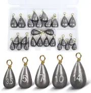26Pcs Fishing Weights Sinkers Kit, Drop Shot Weights, Lead Fishing Weights for S