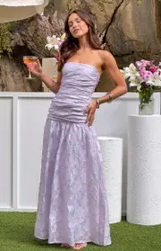 Sinclair Lilac Strapless Maxi Dress