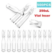 500ps HPLC Vial Inserts Clear,250ul Clear Glass Insert Pipes Polyspring,5.7*29mm