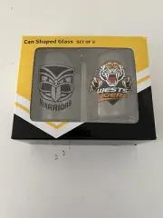 Can Shaped NRL Wests Tigers Glasses