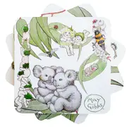 4pc Urban May Gibbs Gumnut Baby Cork Coaster Home Table Protector Green 10cm