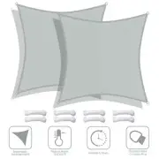 2 Pack 10x10 Ft 97% UV Block Square Sun Shade Sail Canopy Cover Net Outdoor Yard