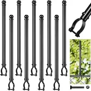 Hicarer 9 Pcs 1-3/8" Chain Link Fence Post Extender 20 Inch Extension Height Galvanized Chain Link Fence Extension for Privacy and Dogs (Black)