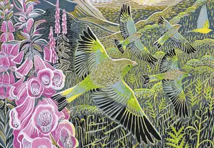 558830 1000片美國進口拼圖 FT 繪畫風景 Annie Soudain-Foxgloves and Finch