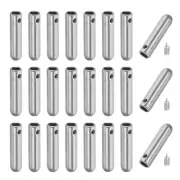 24Pcs Shoelace Tips with Screw, Alloy 25mm Aglets End Tip, Silver Tone