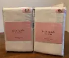 European Pillow Shams Kate Spade 2 White Cloud BLUE FRAME TRIM NWT BEAUTIFUL!