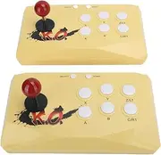 Vomeko Arcade Fight Stick Joystick - Dual Wireless Fighting Joystick Gamepad for TV Game Console Gaming Fight Stick(Yellow)