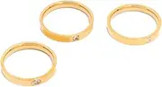 [Lovisa] Waterproof Gold Plated Stainless Steel Cubic Zirconia Stacking Rings 3-Pack | Size M | Premium PVD Gold-Plating | Hypoallergenic