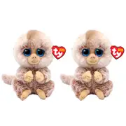 2PK Ty Beanie Bellies Stubby Tan Monkey Plush Stuffed Animal Toy 20cm Regular 3+