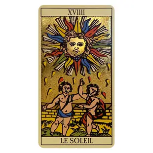 黃金馬賽塔羅,贈中文翻譯｜Golden Tarot Of Marseille，源於經典值得珍藏華麗燙金版本【左西】