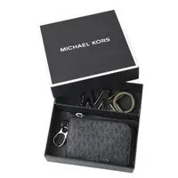 在飛比找蝦皮商城優惠-MICHAEL KORS 男款 緹花LOGO防刮L型拉鍊零錢